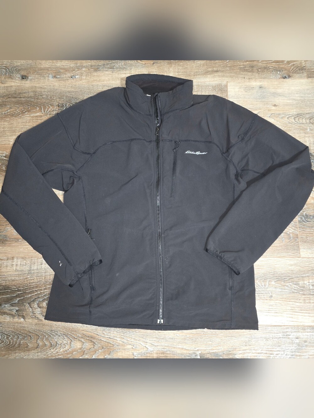 Eddie Bauer Men's Black Softshell Jacket First Ascent Large READ